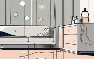 A piece of furniture with hardened resin spots on it