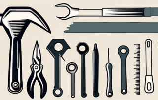 Various tools like a hammer