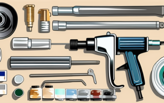 A detailed and realistic spray paint gun