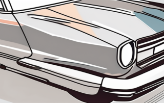 A car with noticeable paint damage on one side and a flawless