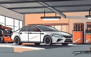 A car parked inside a spacious