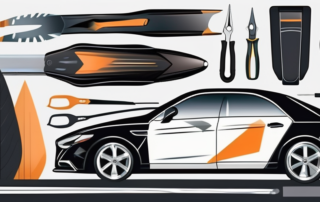 A sleek black car with a glossy finish