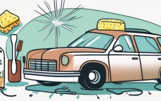 A windshield wiper squeaking across a car's windshield