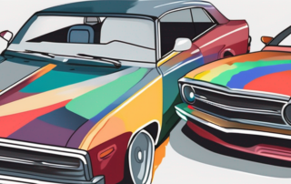 Various car parts such as a hood