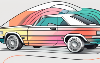 A car with various sections highlighted