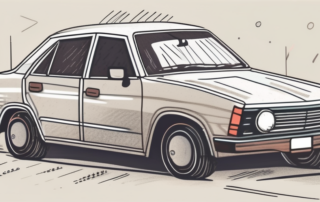 A car parked on a quiet street with visible signs of being stationary for a long time