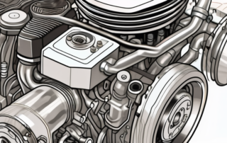 A car engine with visible internal components