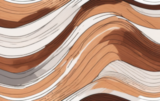 A wooden surface with distinct layers of clear lacquer being applied