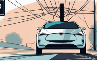 An electric car with leasing and buying tags hanging from it