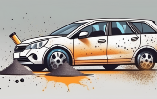 A car with bird droppings on its paintwork