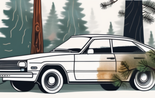 A car with spots of tree resin on its surface