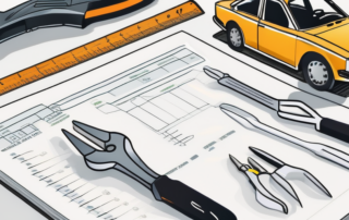 A detailed car maintenance logbook (scheckheft) open on a table