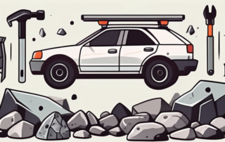 A car with visible signs of stone chip damage