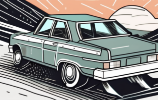 A car with visible dents on the hood due to a hailstorm