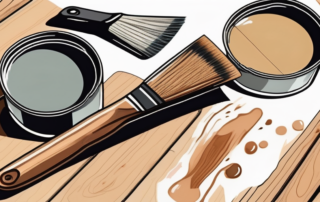 A wooden surface with peeling clear varnish