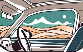 An open car interior with various suggested solutions like a hanging car freshener