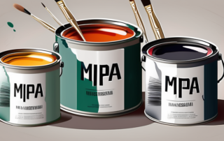 Various mipa paint cans in different colors