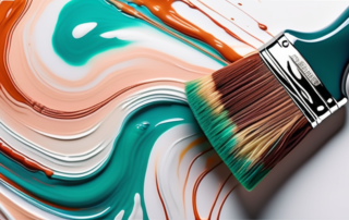 A paintbrush applying a layer of acrylic lacquer on a surface already coated with synthetic resin lacquer