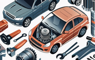 A well-organized car engine workshop