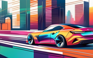 A car with a vibrant