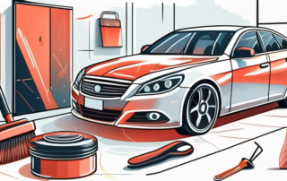 A car being detailed and polished