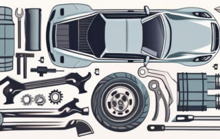 A car with an open hood