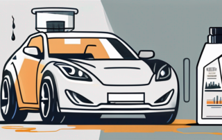 A car with an open hood