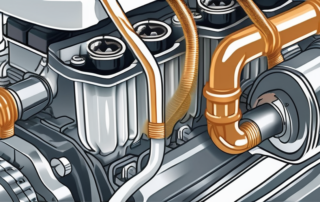 A car engine with visible internal parts