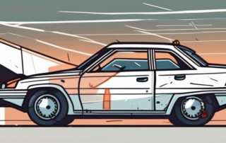 A car with visible signs of damage such as dents and broken headlights