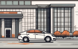 A private car with a "for sale" sign on it