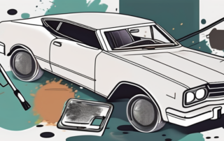 A car with noticeable paint damage