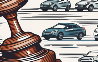 A car with a contract and a gavel