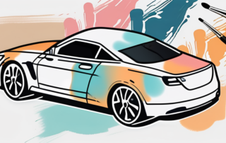 A car being painted with acrylic paint