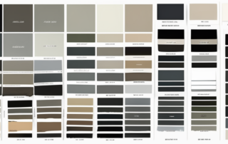 Various paint swatches in different shades of black