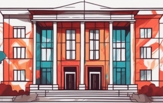 A university building with vibrant