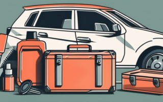 A car with a broken side mirror