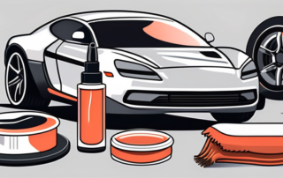 Various car detailing tools like a buffer machine