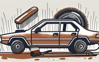 A car with visible rust patches on its body