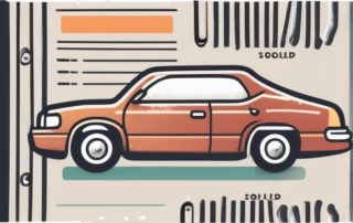 A car with a "sold" sign on it