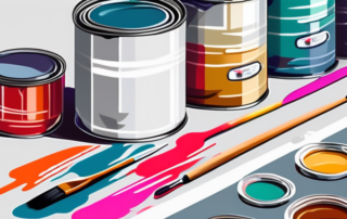 A can of 2k acryllack paint with a paintbrush dipped in it