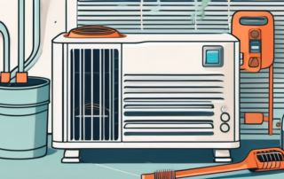 An air conditioning unit being cleaned