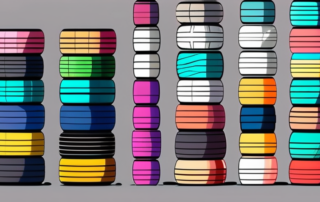 Various colored rubber tires displayed in a spectrum