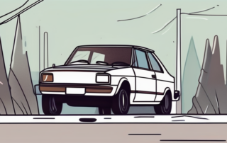 A damaged car with visible signs of repair