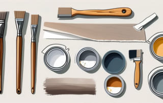 Various tools and materials needed for paint preparation