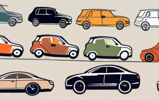 A variety of cars in different colors