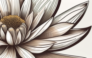 A close-up of a flower with dried pollen on its petals