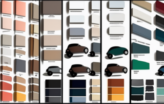 Different car paint colors in form of color swatches