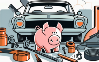 A car with an open hood