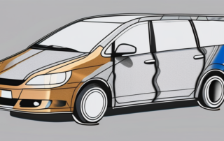 A car half coated in paint and half wrapped in a vinyl foil