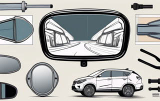 A disassembled car side mirror